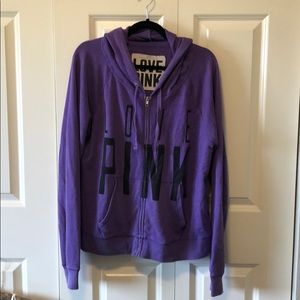 Purple Victoria Secret PINK full zip sweatshirt